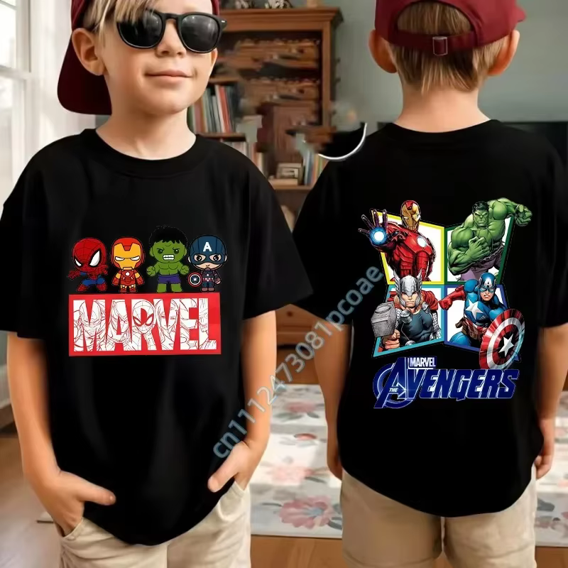 T-shirts décontractés à manches courtes et col rond pour enfants