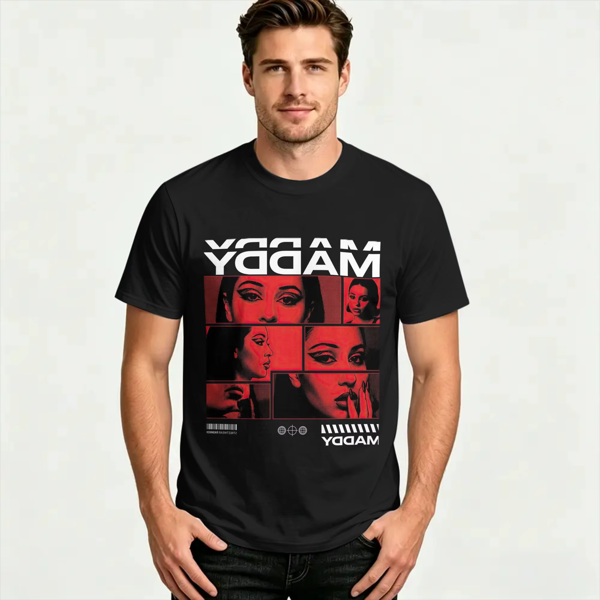 T-Shirt pour hommes Euphoria Maddy - Alexa Funny, en pur coton, à manches courtes, col rond, pour l'été
