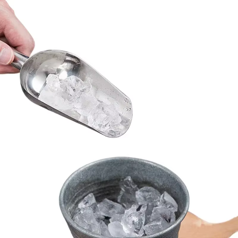 Cuillère à glaçons en acier inoxydable, Bar Buffet fête cuisine épices bonbons farine noix cuillère produits secs pelle accessoires de cuisine