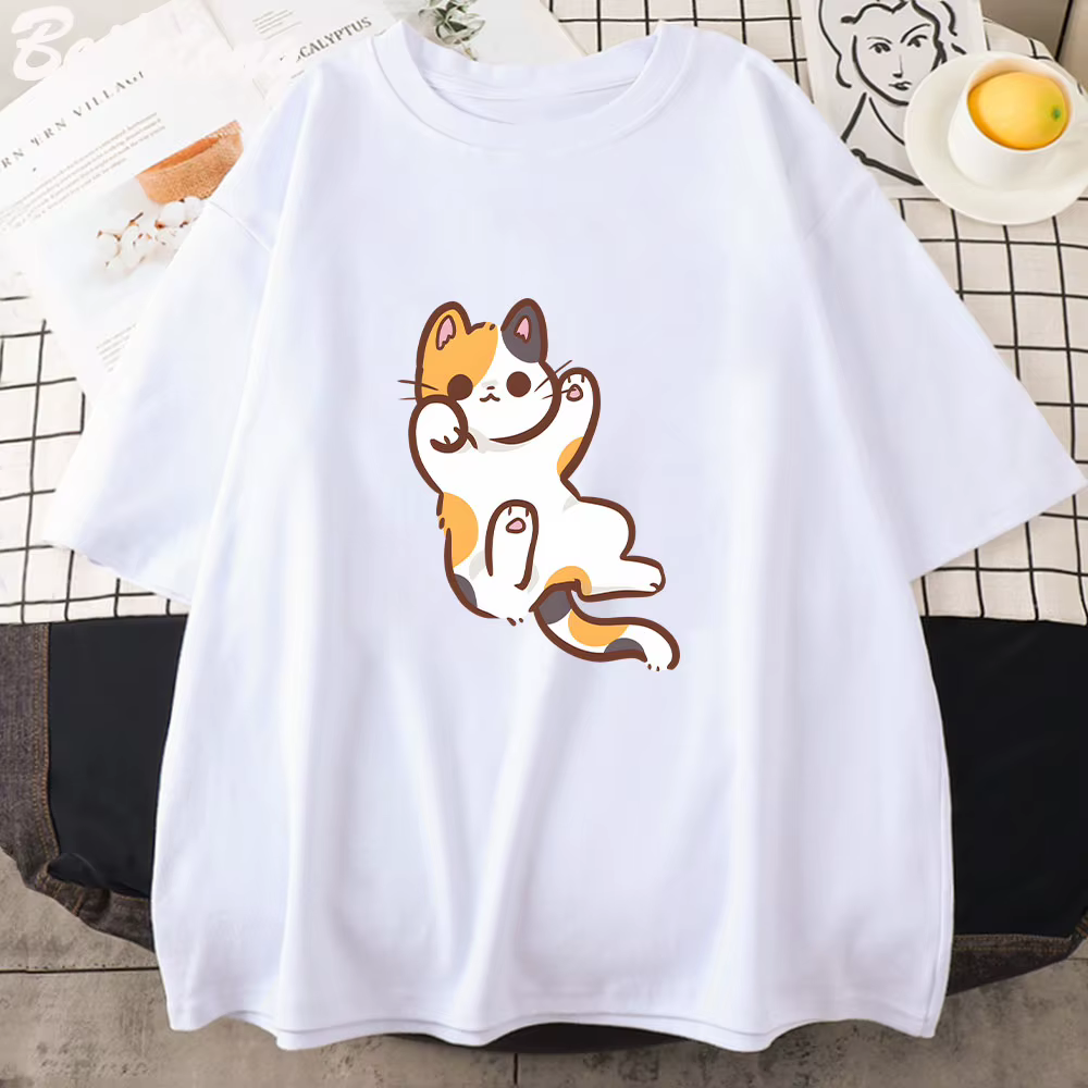 T-shirt graphique Calico Cat pour femme