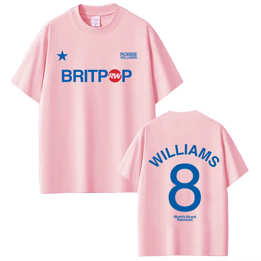 Robbie Williams Britprwp Tour 2026 T-shirts pour hommes et femmes, vêtements à la mode à manches courtes, T-shirts décontractés de haute qualité 100% coton