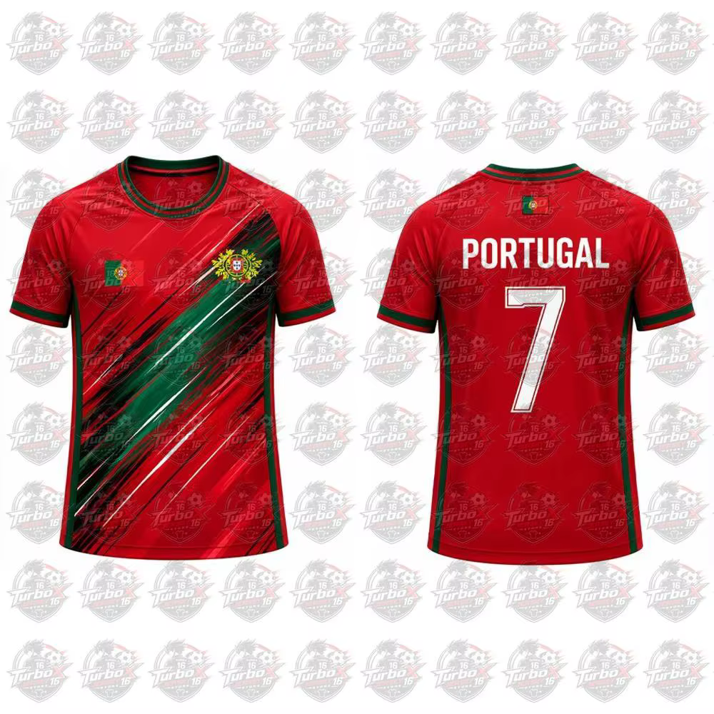 Maillot de football pour homme avec imprimé drapeau du Portugal 2026