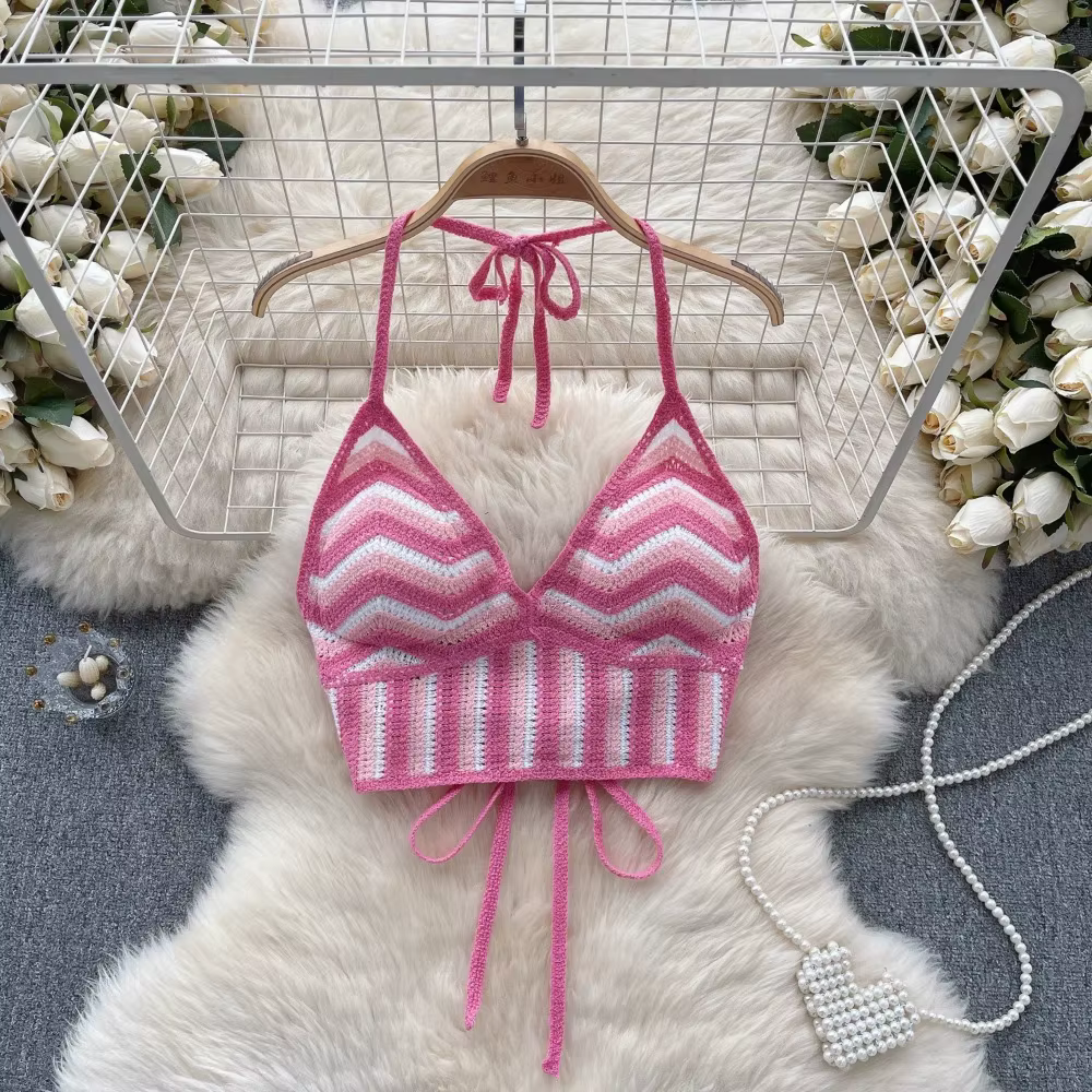 Nouveau débardeur bohème en crochet tricoté