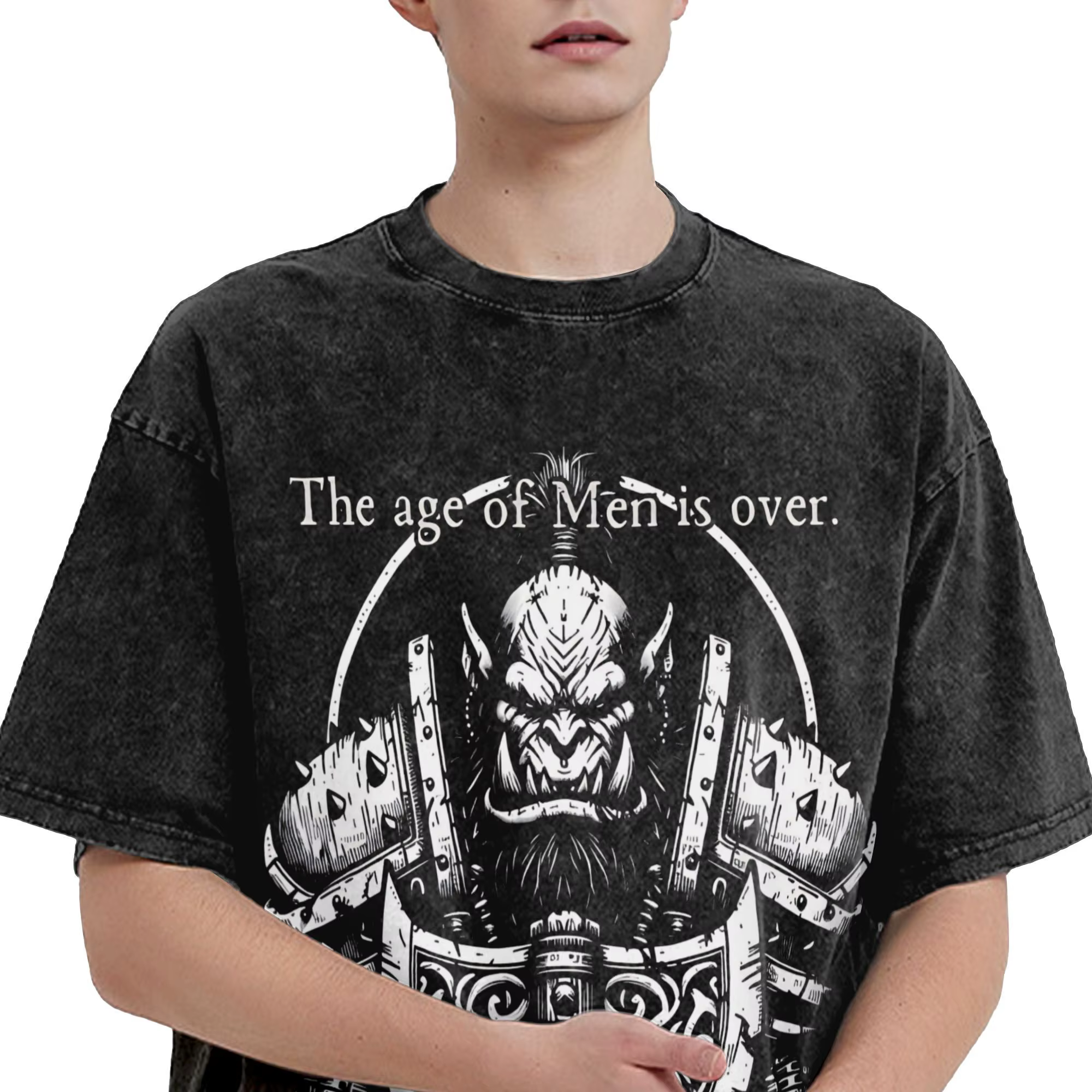 Orc World of Warcraft T-Shirt hommes Vintage pur coton