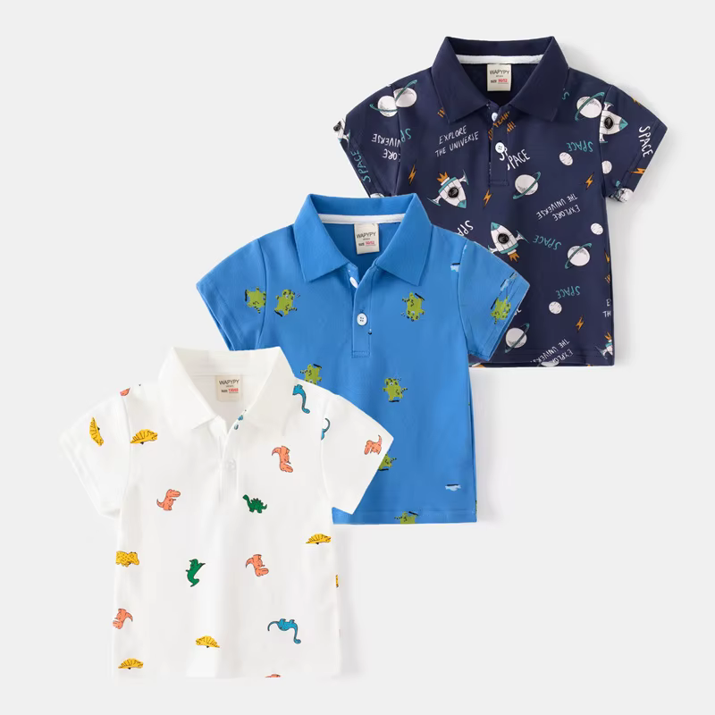 Mode enfants garçons Polos de luxe col montant Sport
