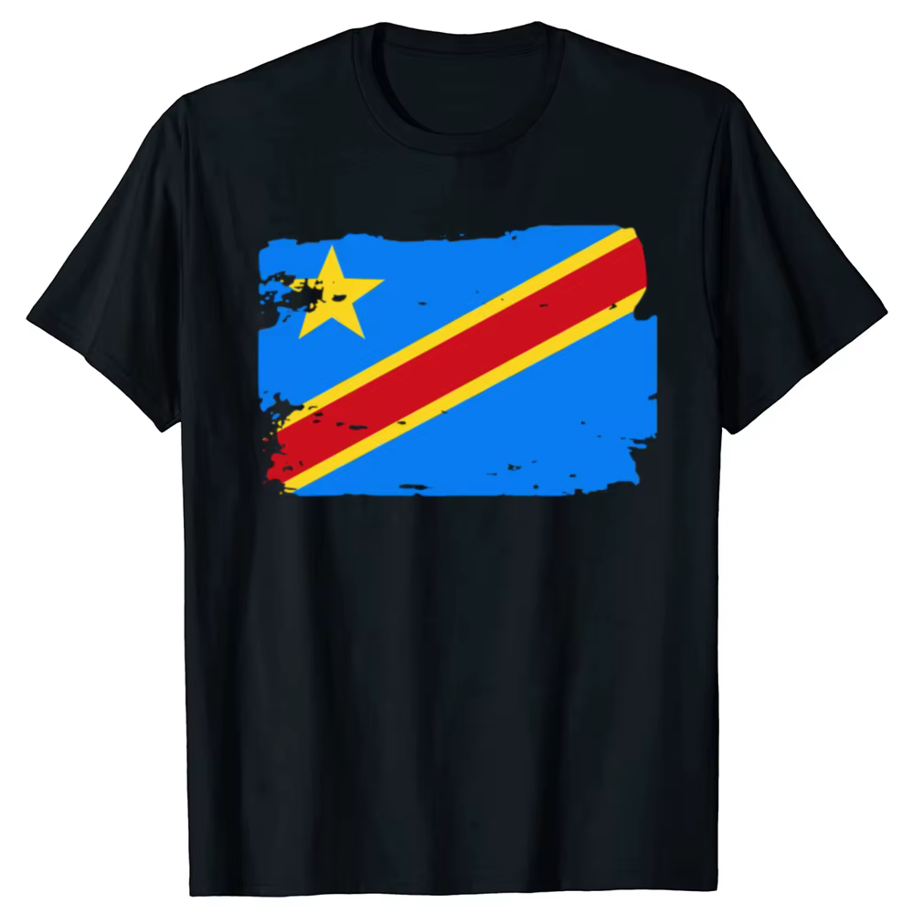 Drôle république du Congo drapeau féolien t-shirts hommes coton Humor Streetwear t-shirt à manches courtes unisexe vêtements amples