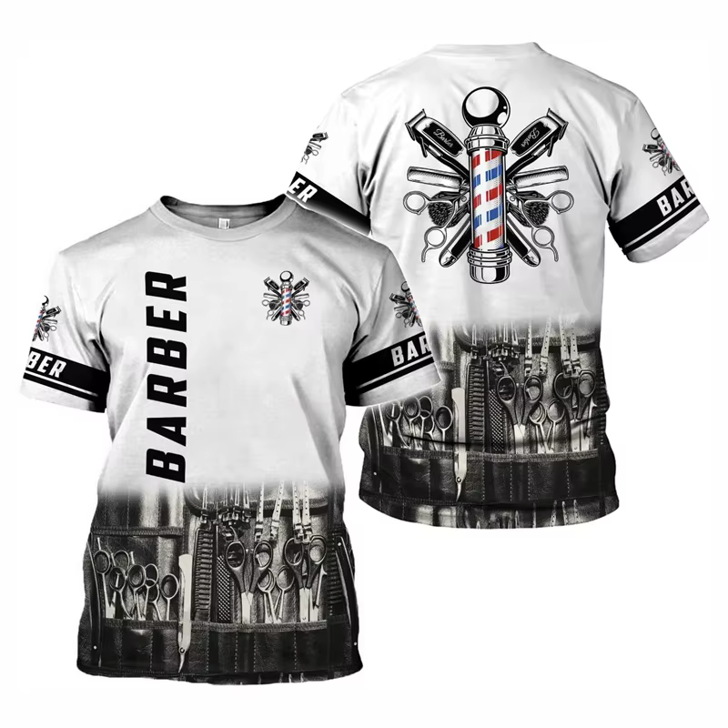 Salon de coiffure T-shirt pour hommes coiffeur graphique