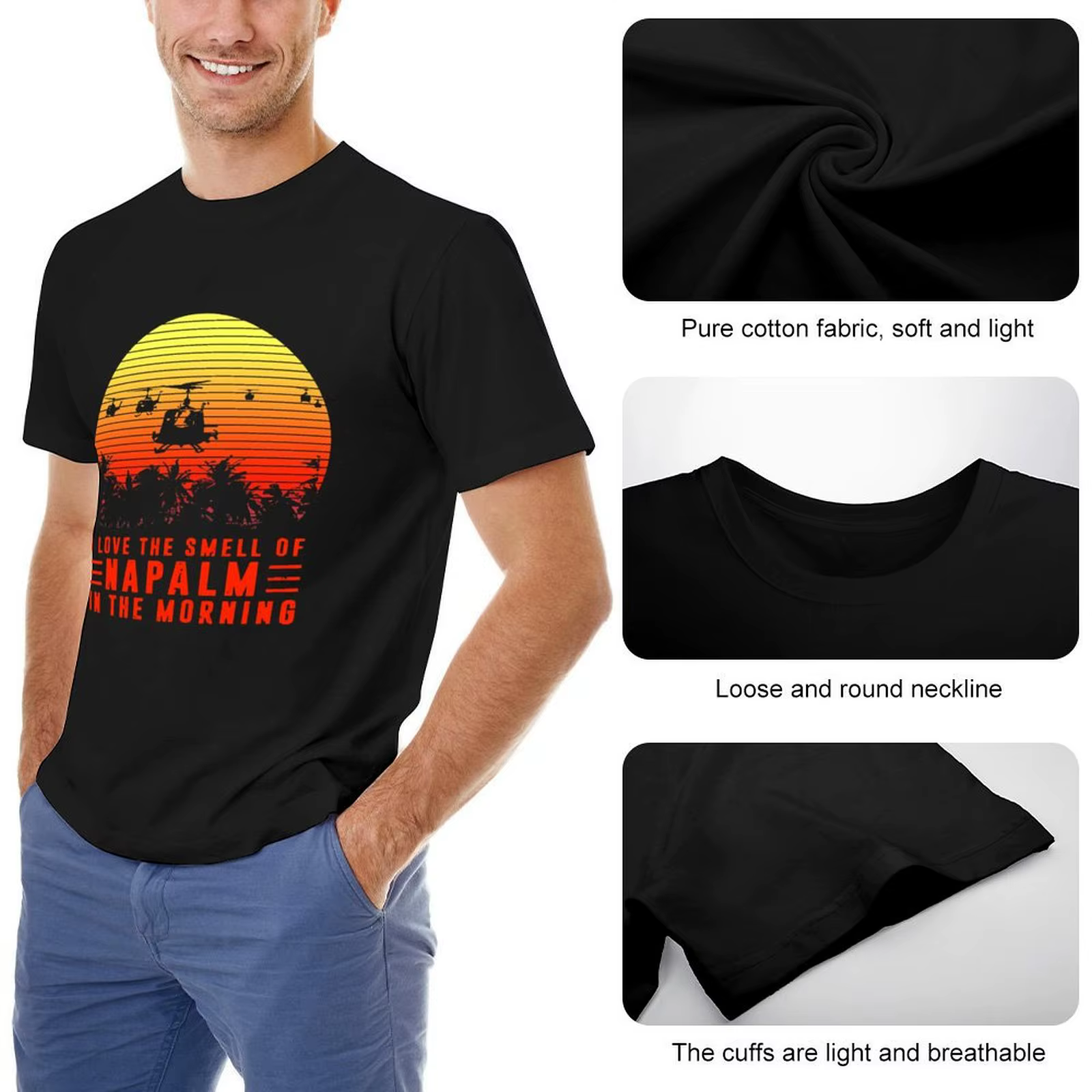 J'aime l'odeur de Napalm au matin T-Shirt-Vintage T-Shirt Anime