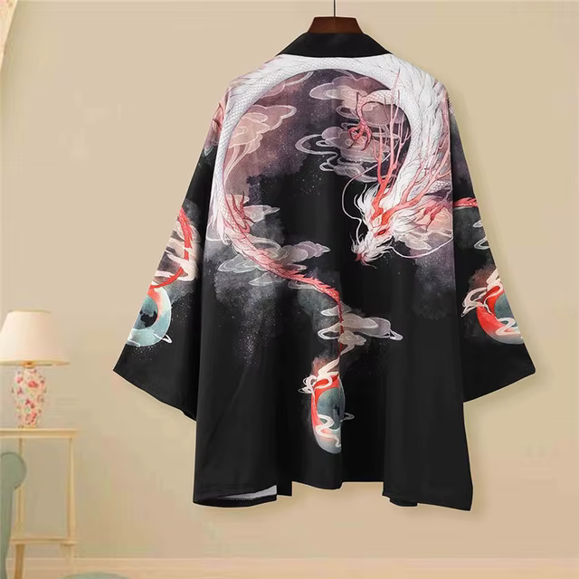 Kimono japonais à manches cinq points pour hommes et femmes