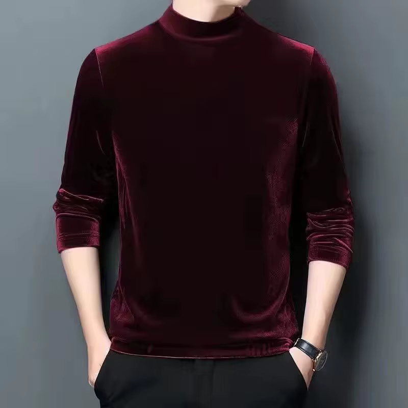T-shirt en velours doré pour hommes