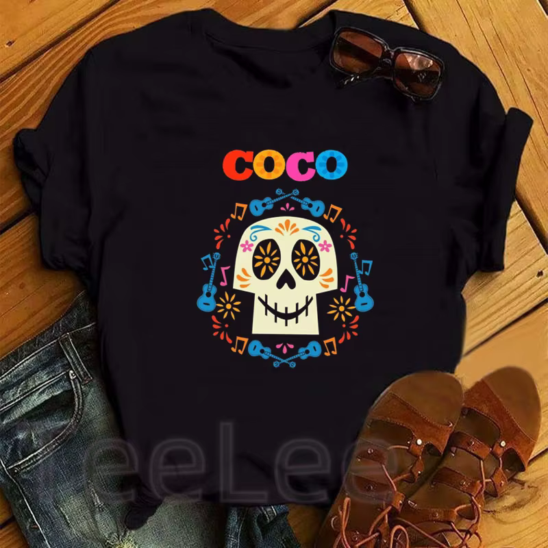 T-shirts pour femmes avec imprimé Coco de dessin animé