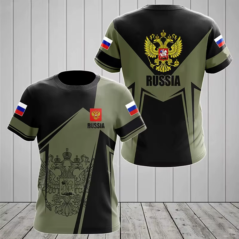 T-shirt décontracté pour homme Russie