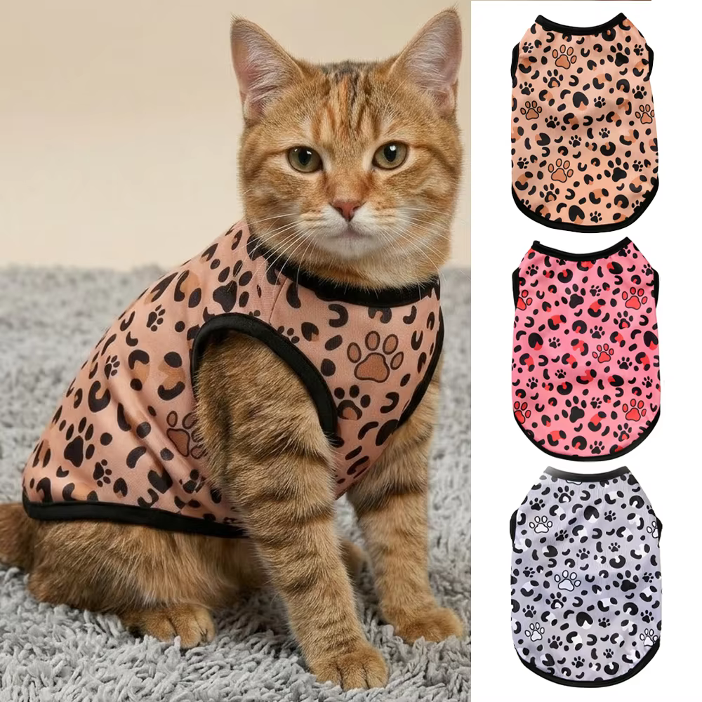 Vêtements pour chat à imprimé léopard