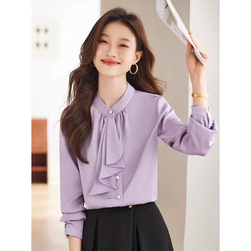 Chemise Streamer française élégante à manches longues