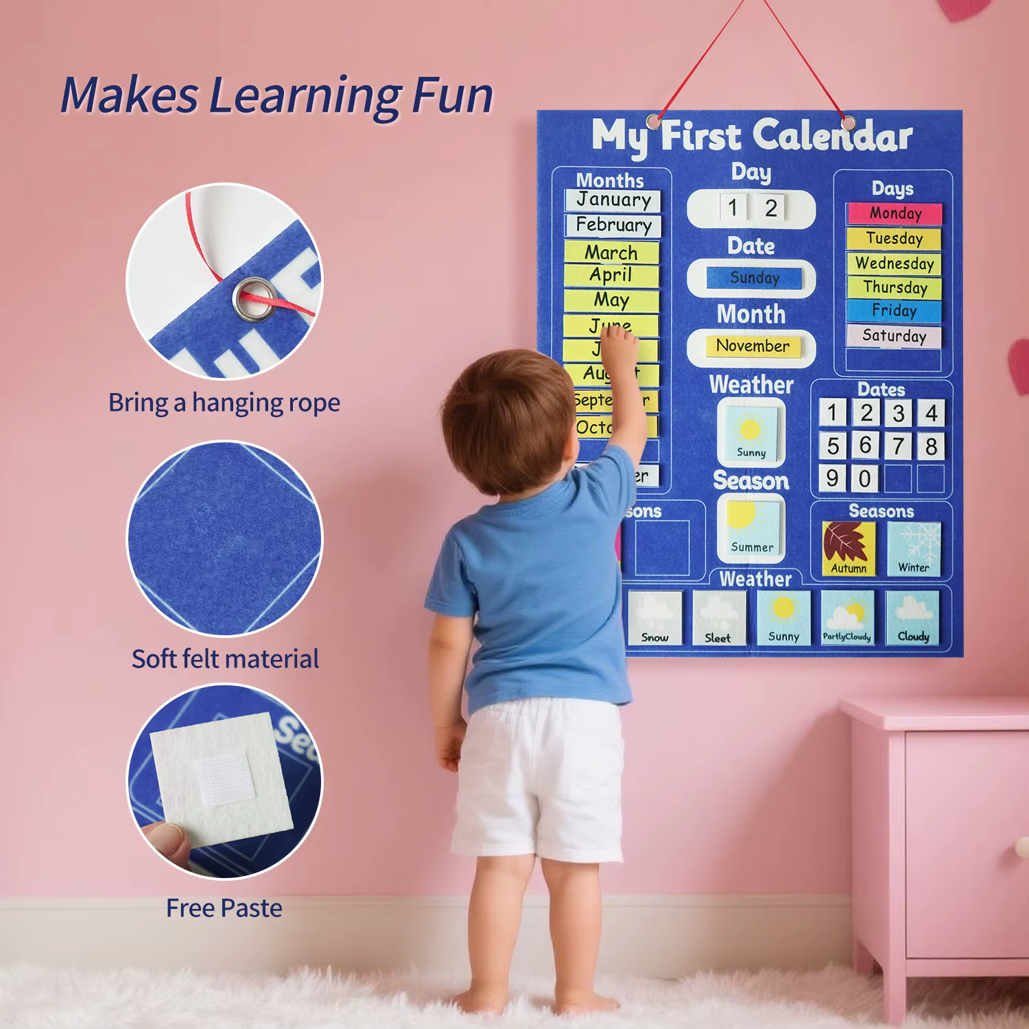 Tableau en feutre pour calendrier des enfants