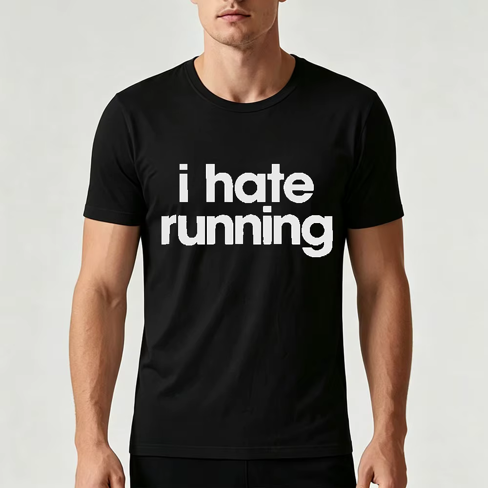 T-shirt graphique humoristique « I Hate Running » pour homme