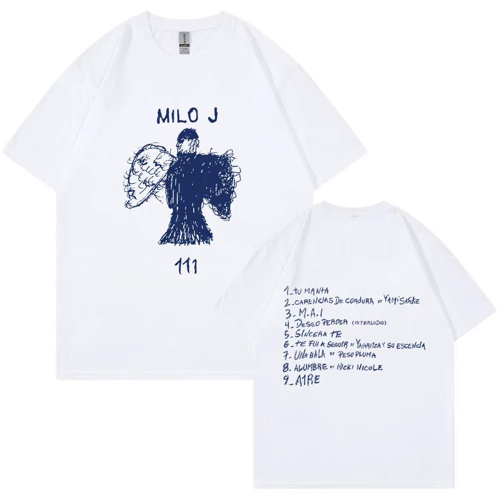 Rappeur Milo J Tour T-shirt 111 Album Merch T-Shirts hommes femmes mode Hip Hop manches courtes