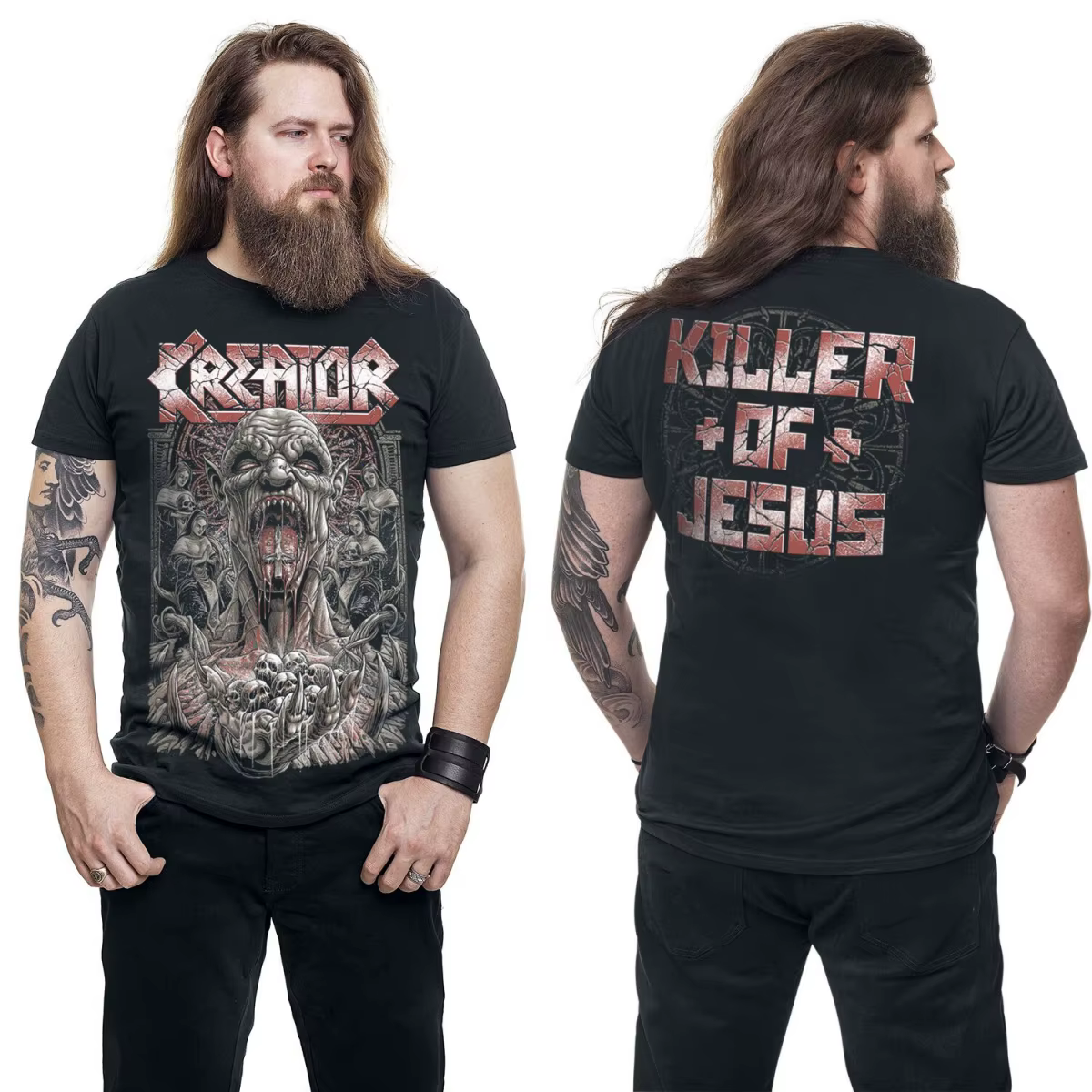 Nouveau T-shirt en coton graphique Kreator unisexe