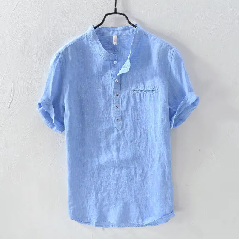 T-shirt d'été en lin pour hommes