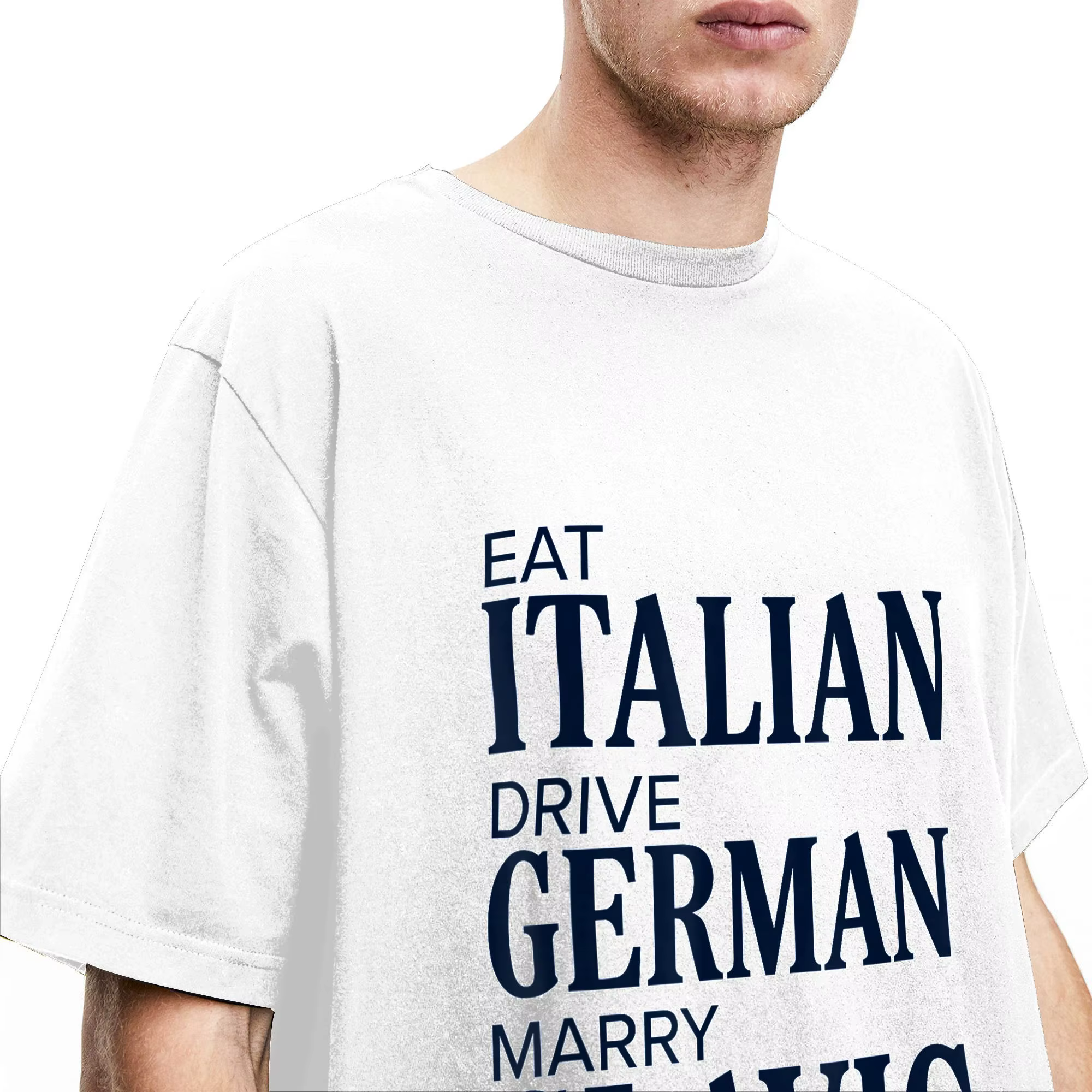 T-shirt pour hommes avec citation drôle « Manger italien