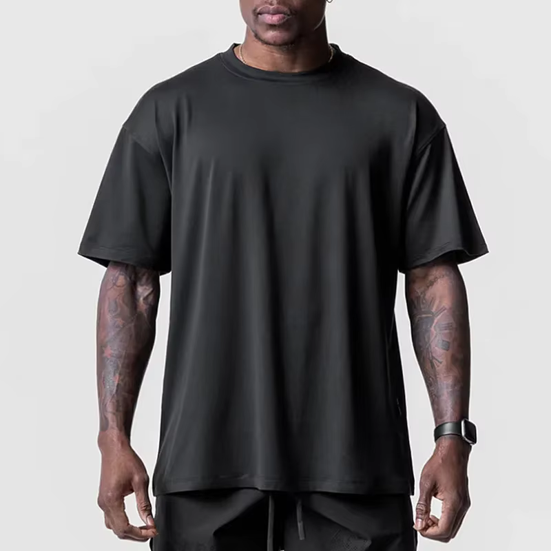 T-shirt de gymnastique surdimensionné à manches courtes pour hommes