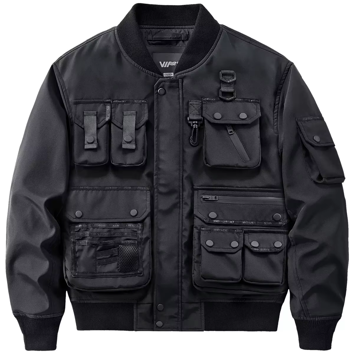 BlackDulBomber-Veste Multipoches Fonctionnelle pour Homme