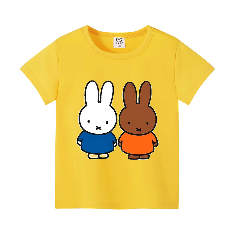 Miffy – T-shirt à manches courtes en coton pour enfants
