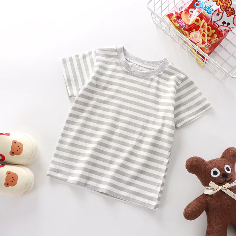 T-shirt rayé 100 % coton pour enfants