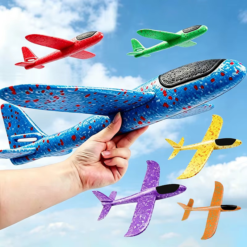 Avion planeur en mousse 38/48cm, jouet à lancer à la main avec 2 modes de vol, avion acrobatique en mousse EPP pour enfants, jeu sportif en plein air