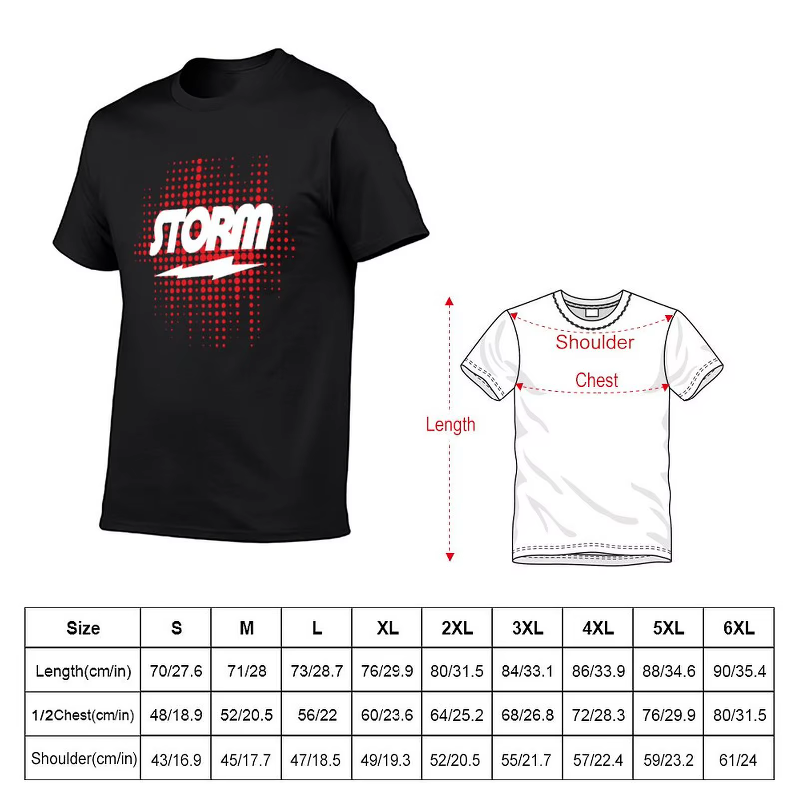 T-Shirt Storm Bowling pour hommes, court, chemisier