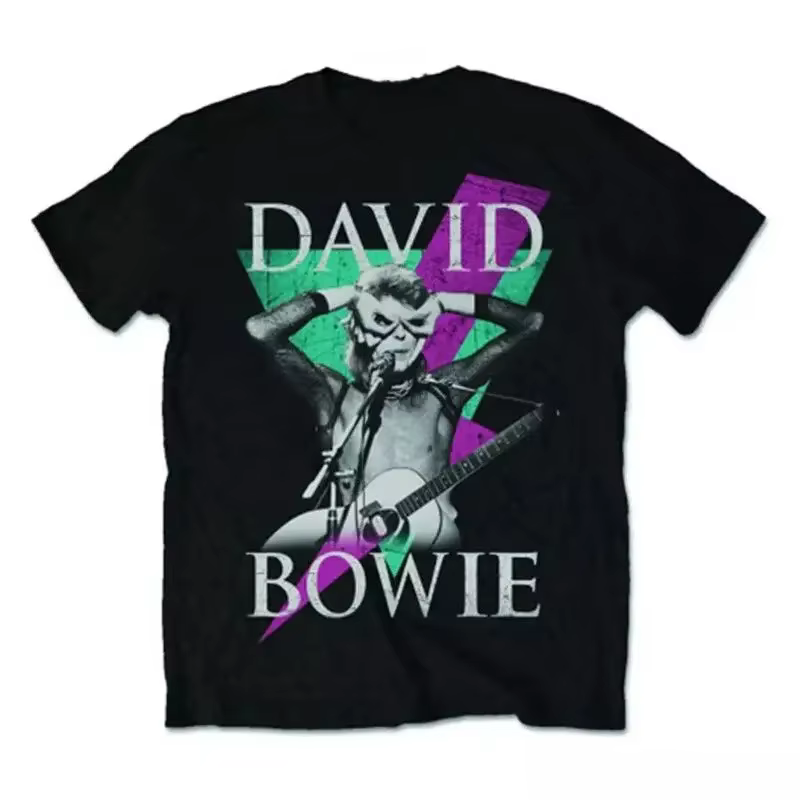 T-shirt imprimé David Bowie Rock High Street à manches courtes Y2k Vintage Tops décontractés Streetwear ample Col rond T-shirts mode unisexe