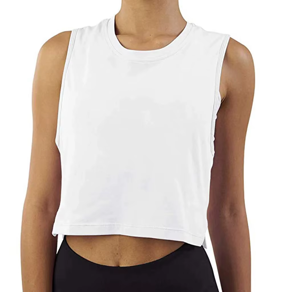 T-shirt de yoga en coton à manches courtes pour femmes