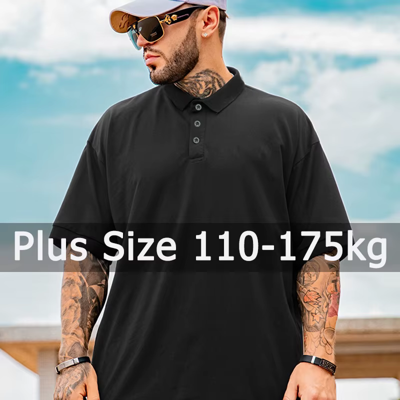 Polos Hommes Grande Taille 1XL-7XL 110-175kg T-shirt À Manches Courtes