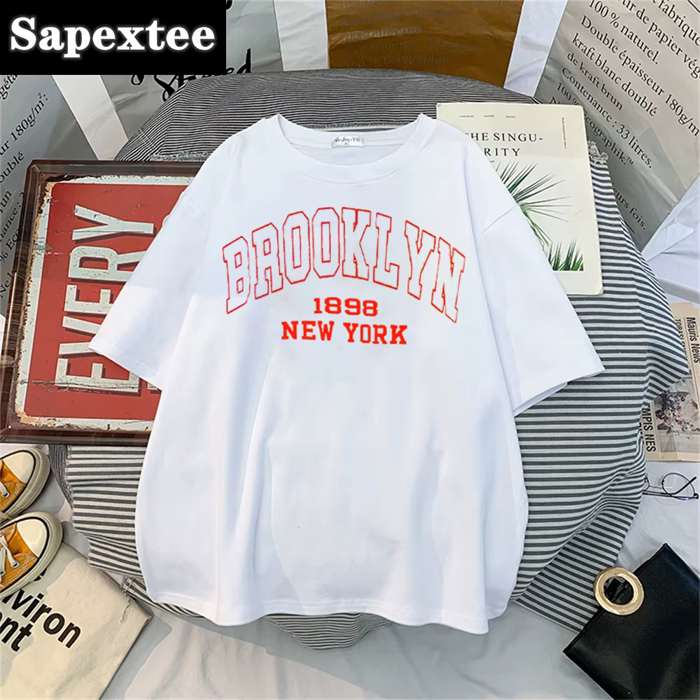 T-shirt imprimé lettre New York pour femme