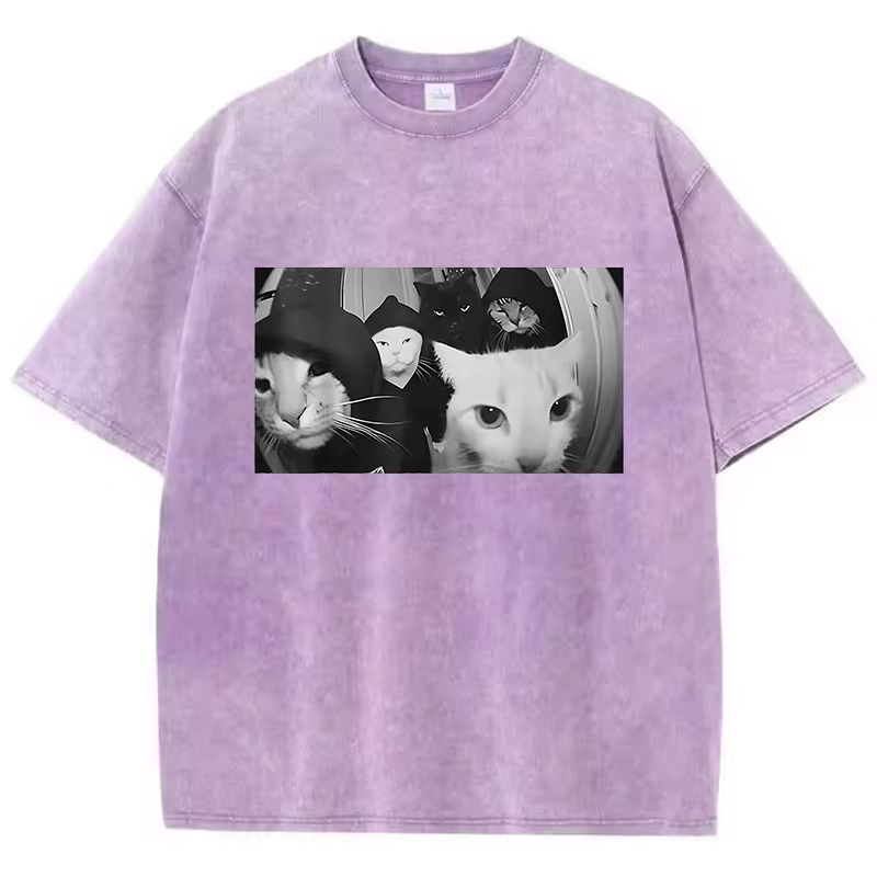 T-shirt tendance vintage délavé 100% coton