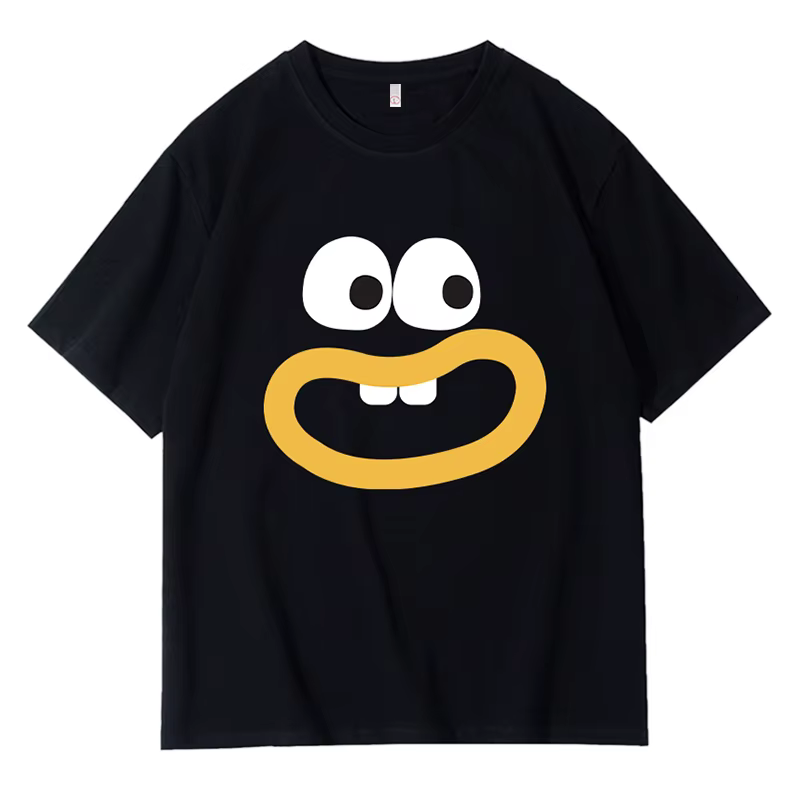 T-shirt pour homme, illustration amusante, coton pur, col rond, pull-over, t-shirt décontracté quotidien, t-shirt de sport, hauts unisexes surdimensionnés, manches courtes