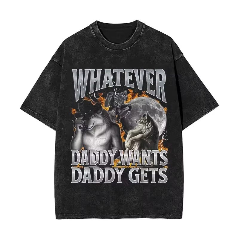T-shirt délavé Vintage pour hommes et femmes