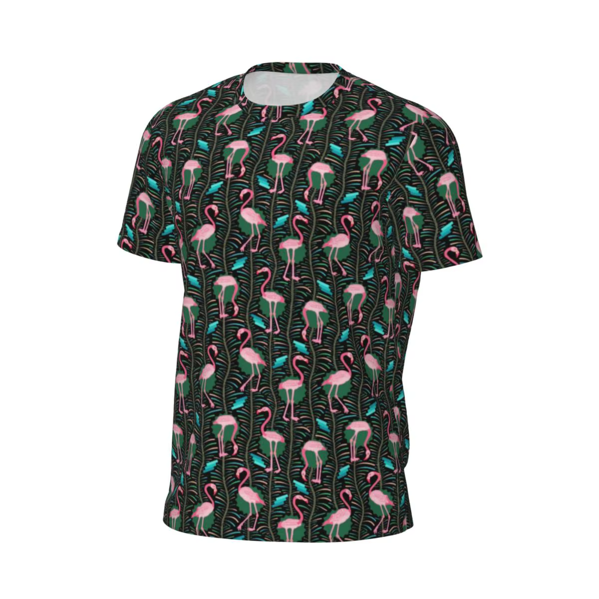 T-Shirt imprimé oiseaux mignons rose flamant Art mode T-Shirts de sport à manches courtes