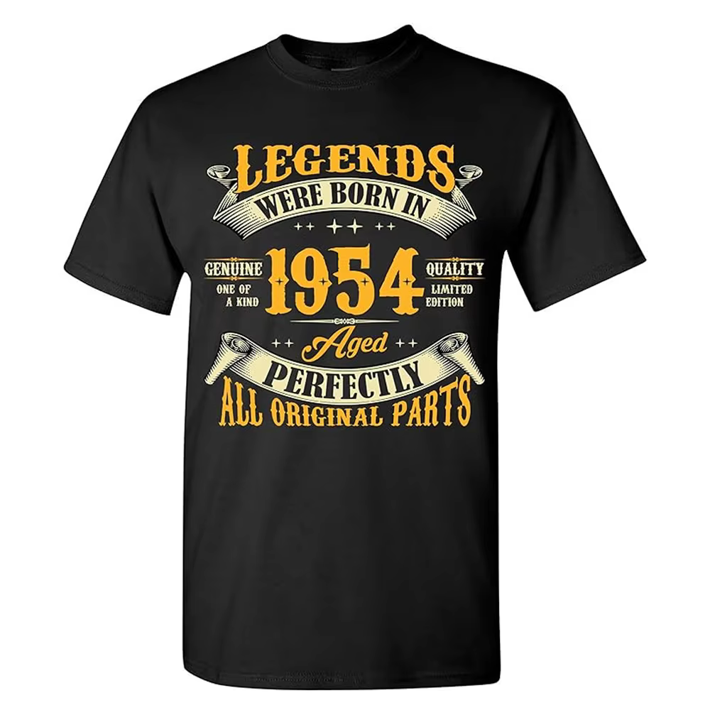 70e anniversaire chemise pour hommes les légendes sont nées en 1954 Vintage 70 ans T-Shirt 100% coton à manches courtes hauts t-shirts 51306
