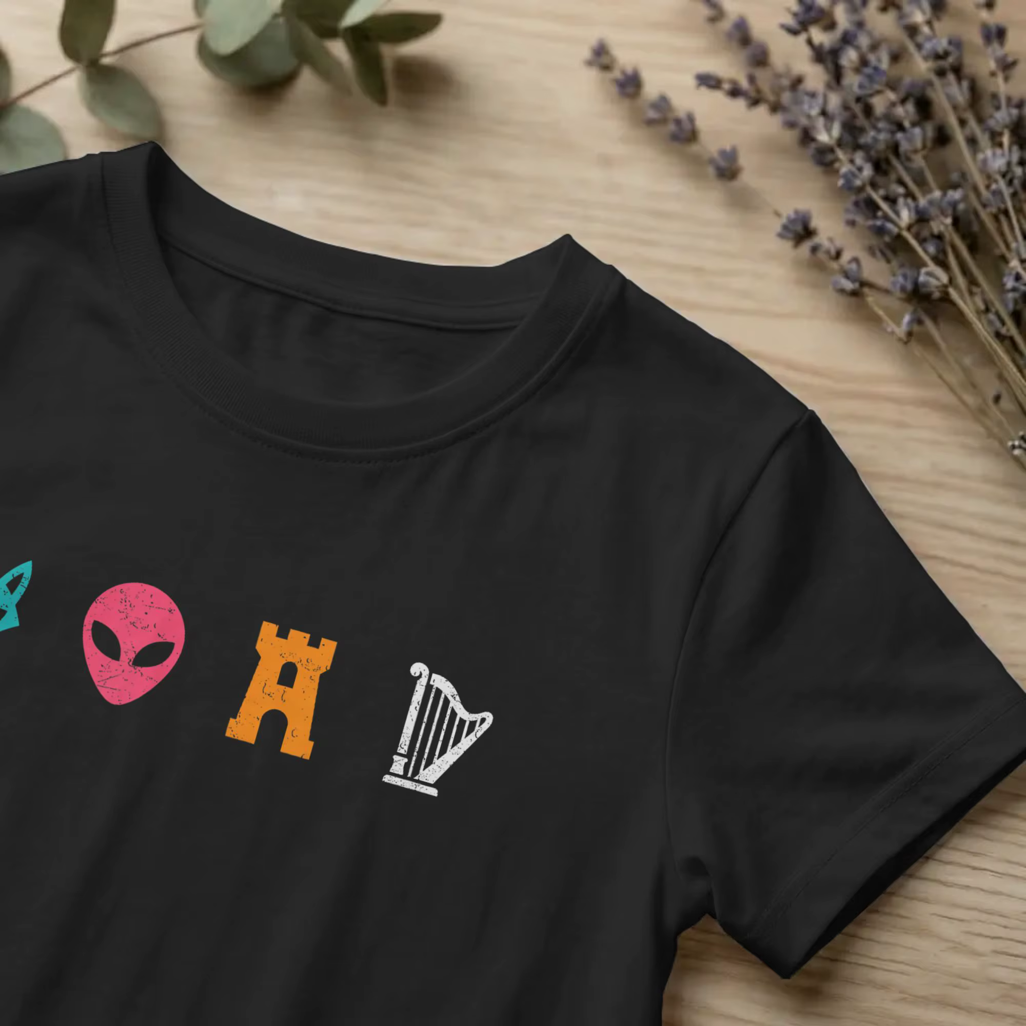 T-shirt drôle Spurs Fox&Alien&Castle&Harper pour hommes