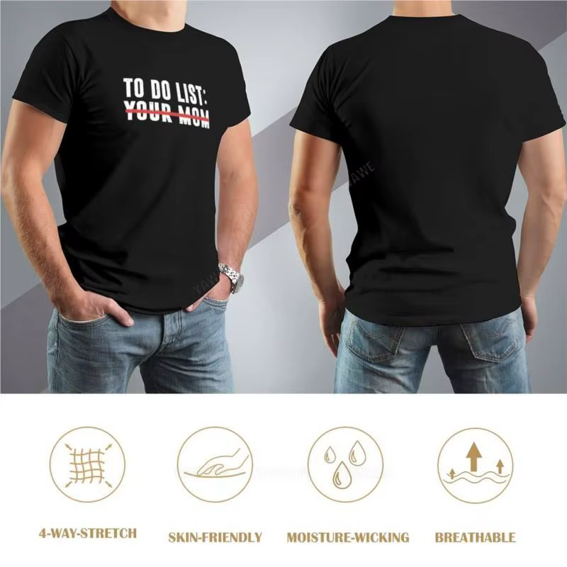 T-shirt noir à col rond pour hommes et garçons