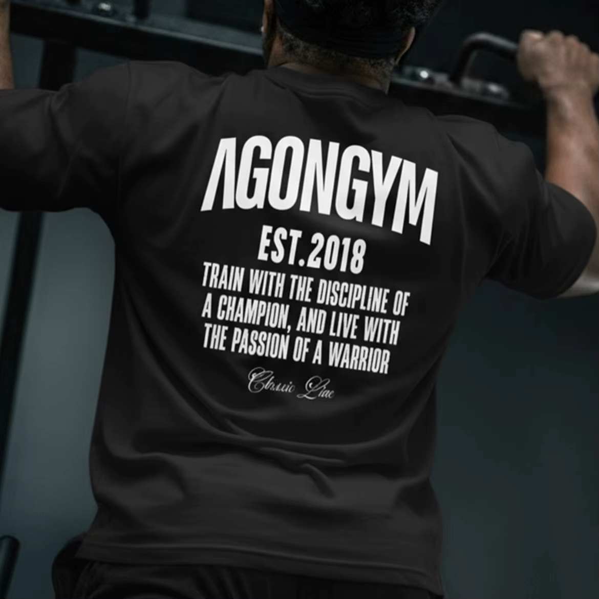 AGONGYM nouvelle tendance de la mode hommes T-shirt sport coton manches courtes chemises amples musculation Fitness