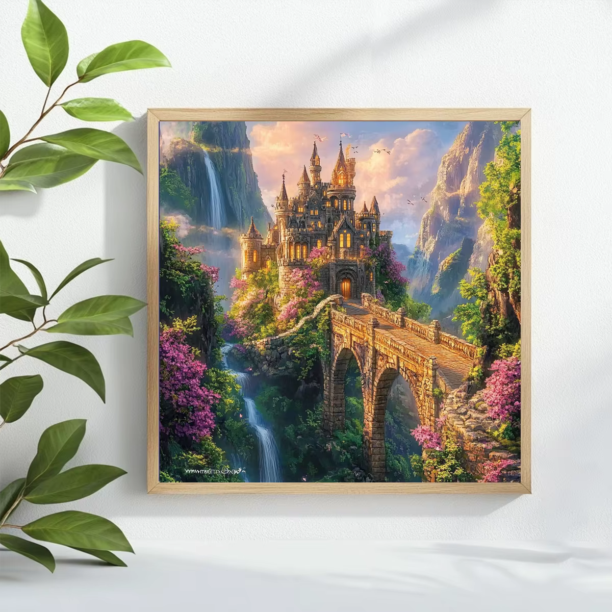 Kit de broderie au point de croix « Le Château dans les Montagnes »
