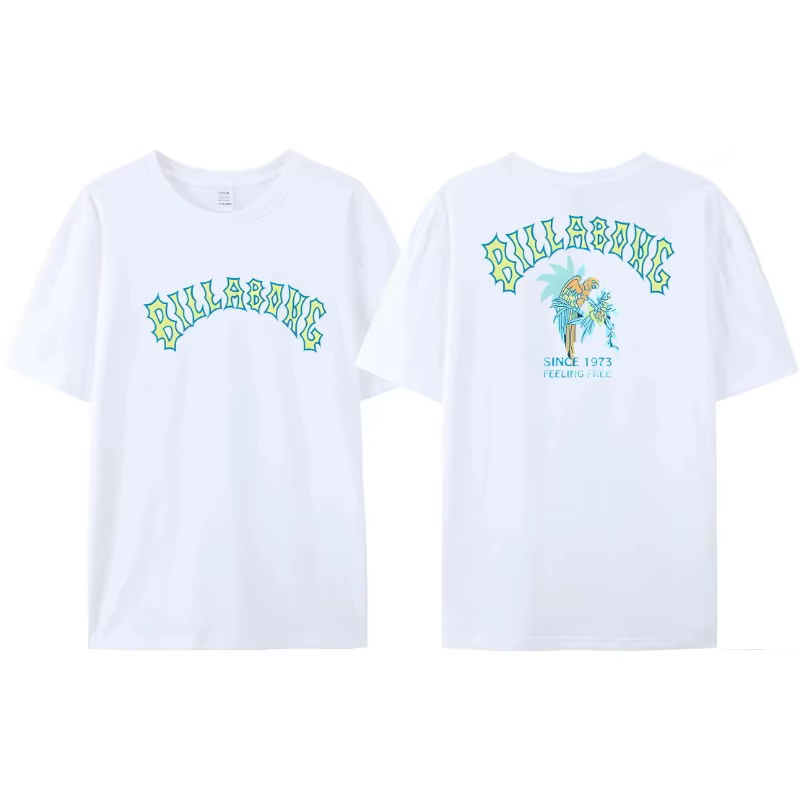 Wave nouveaux hommes femme été Billa-bong T-shirt Double face impression qualité haut décontracté t-shirts tendance
