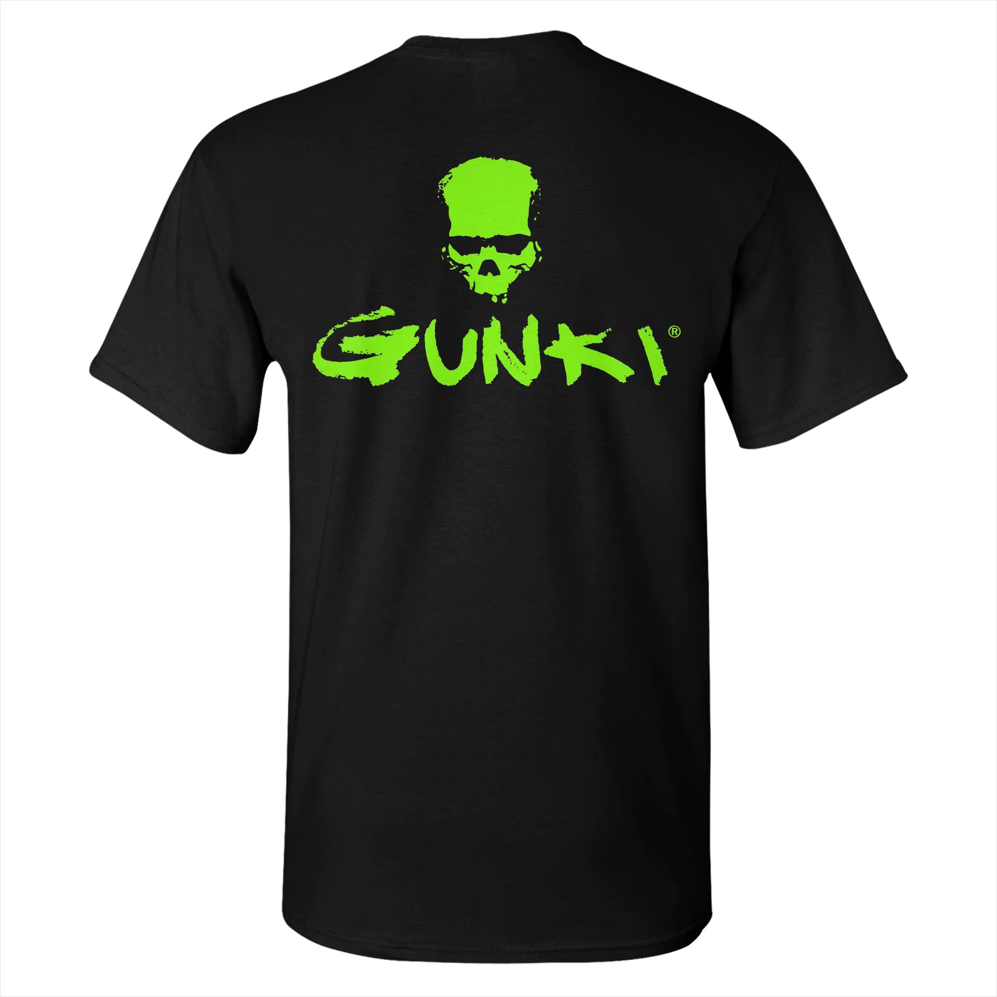T-shirt Homme Double Face 100% Coton Col Rond Motif Crâne Pêche Gunki Logo