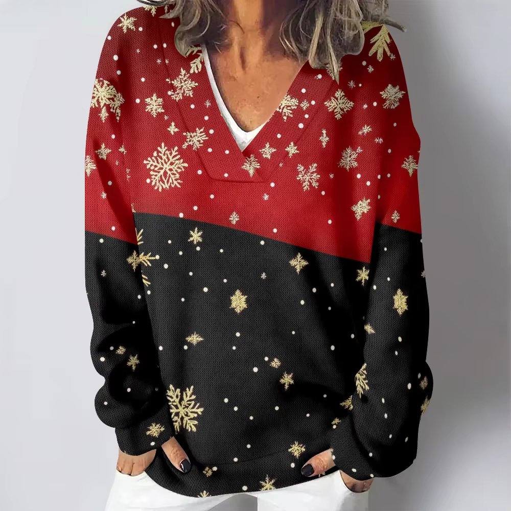 Sweat à capuche imprimé démontrent de neige pour femme