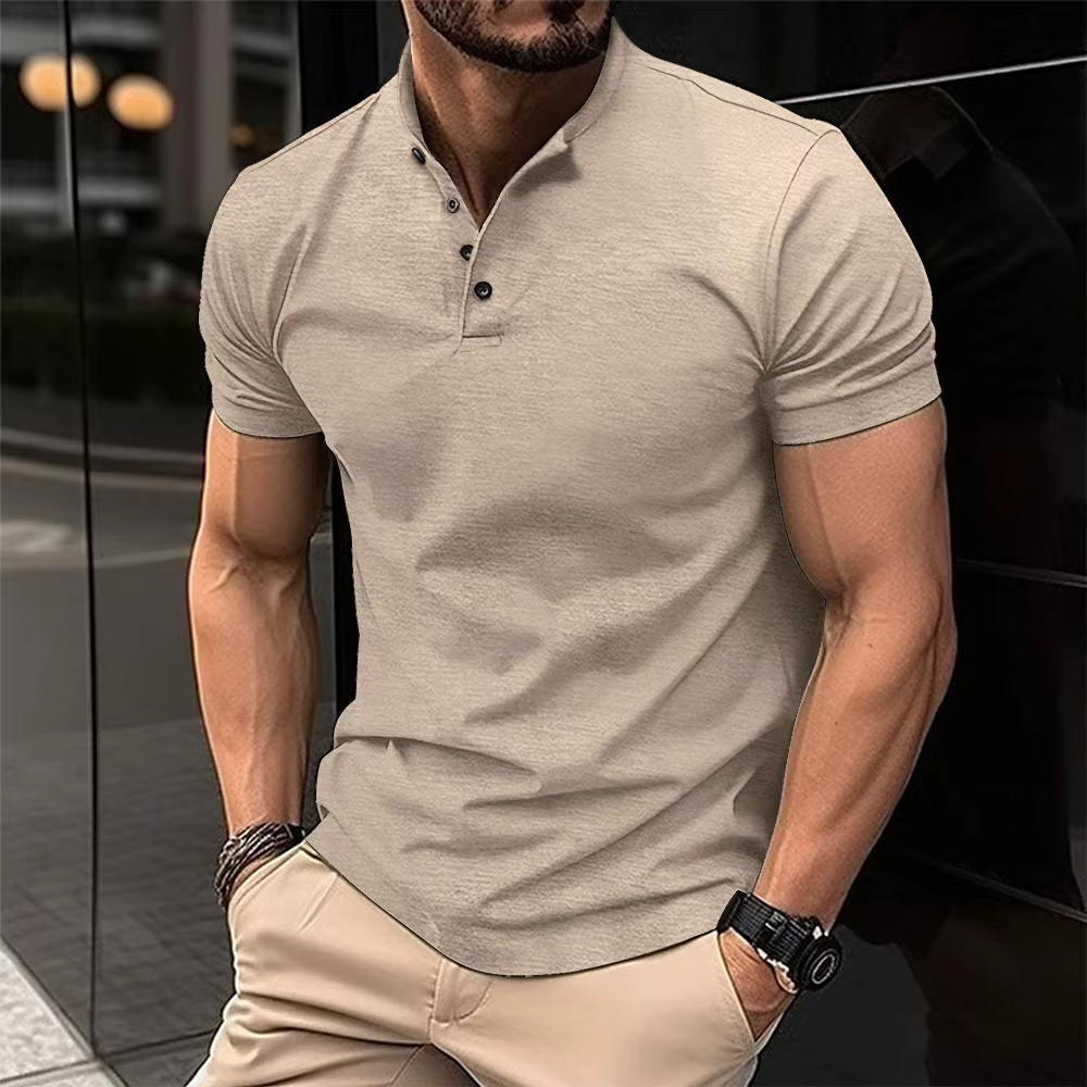 Nouveauté 2026 – T-shirt Henley d'été pour homme