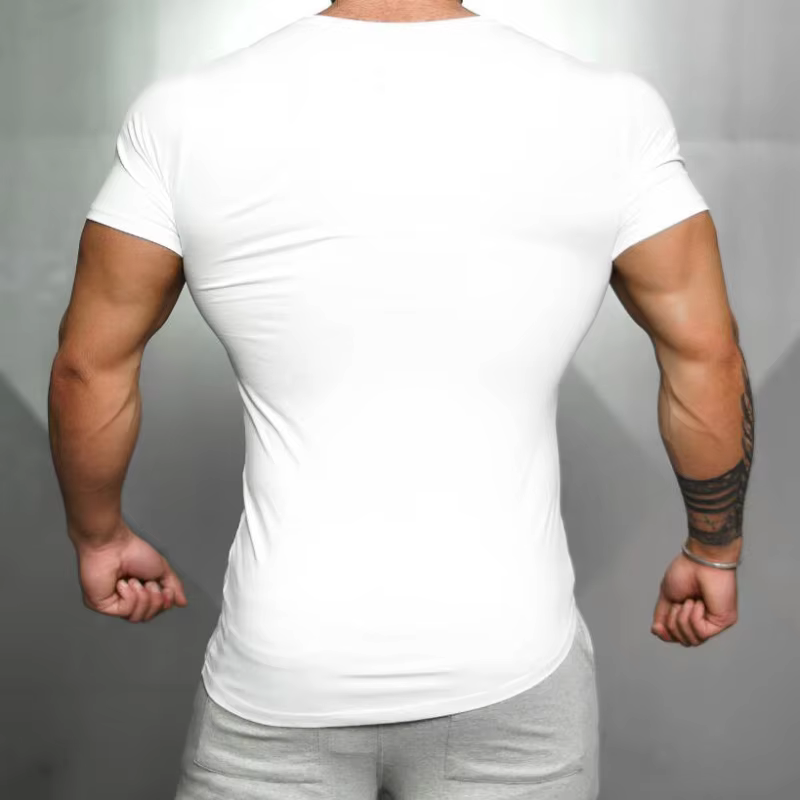 Hommes course Sport à manches courtes T-Shirts été coton respirant mince vêtements