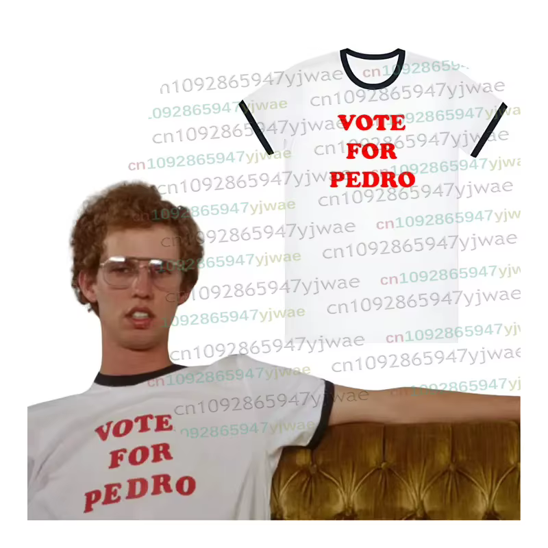 T-shirt Homme Y2K 2026 Napoleon Dynamite Vote For Pedro – Mode Estivale Streetwear Respirant Décontracté Manches Courtes