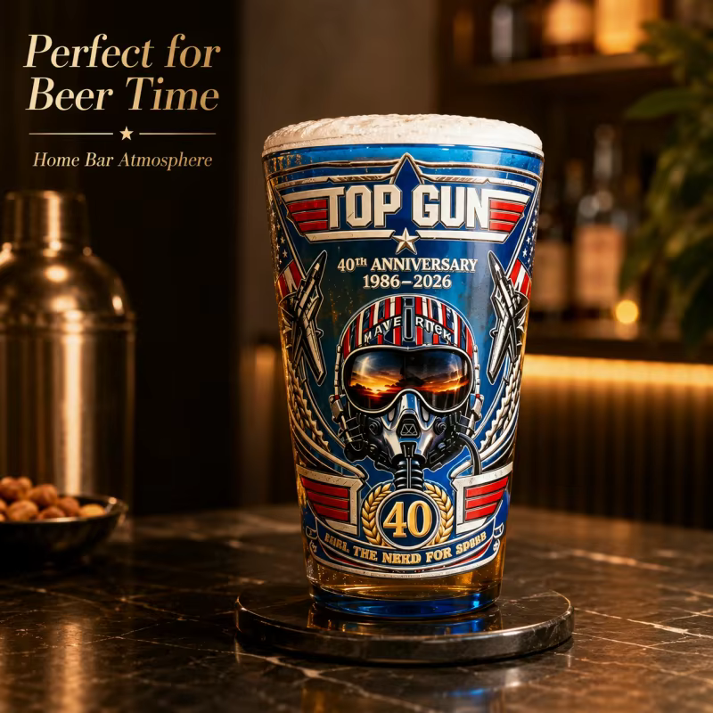Verre à bière à thème Top Gun 40e anniversaire